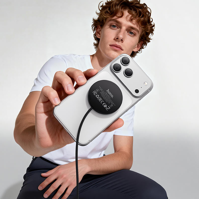 HOCO CW63 Qi2 magnetic wireless fast charger - White