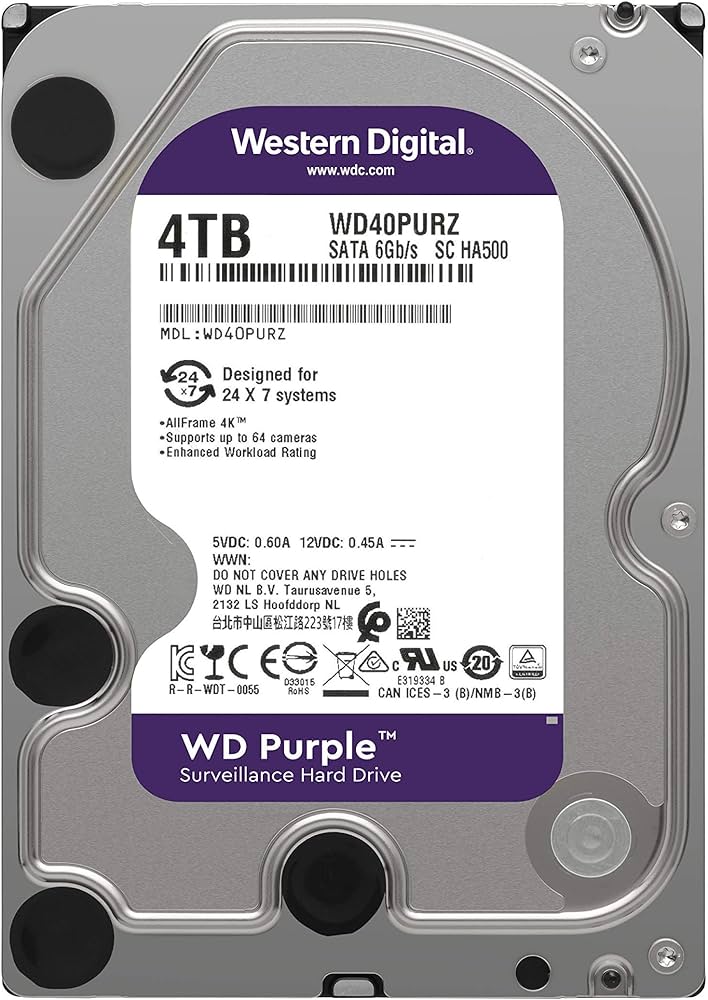 WD Purple 4TB 3.5" Internal HDD