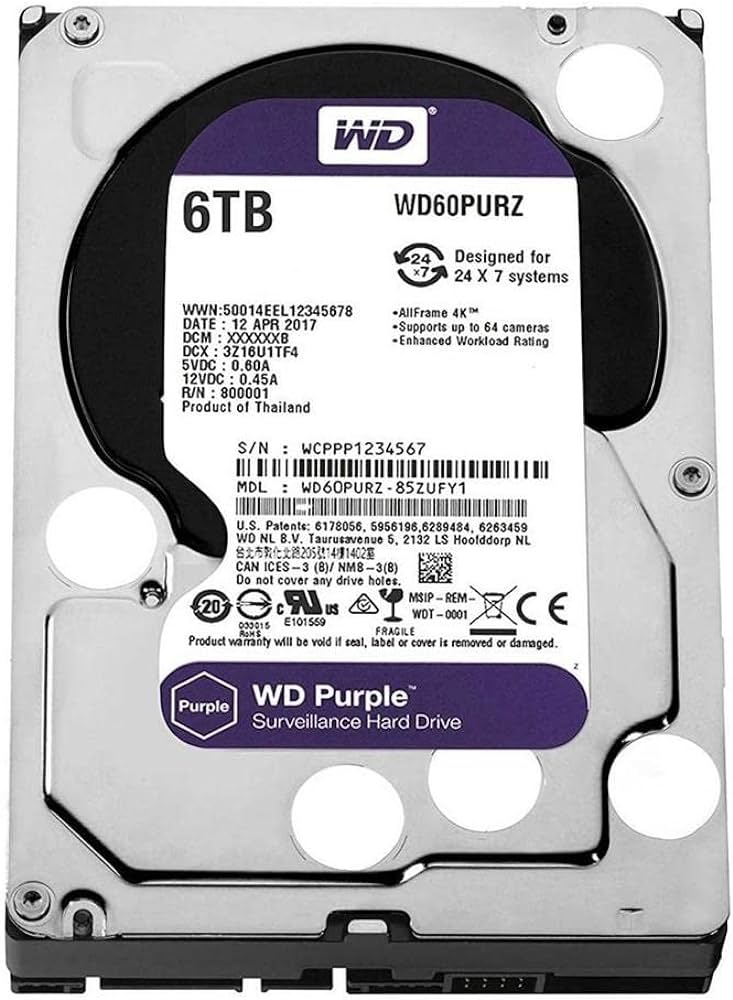 WD Purple 6TB 3.5" Hard Drive