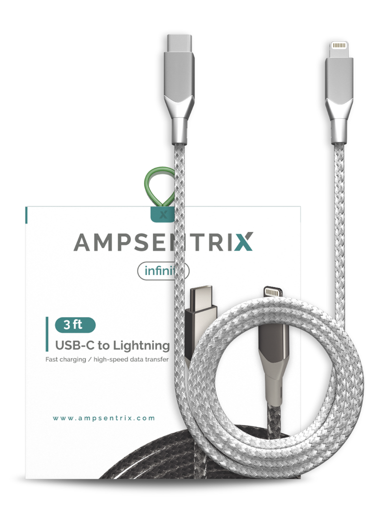 AmpSentrix Ltg to USB-C 3ft S