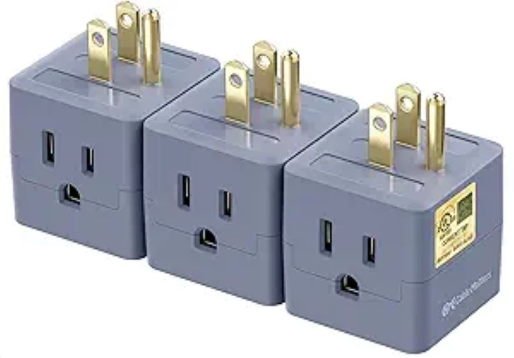 Cable Matters 3-Outlet Cube Wall Plug 3pk