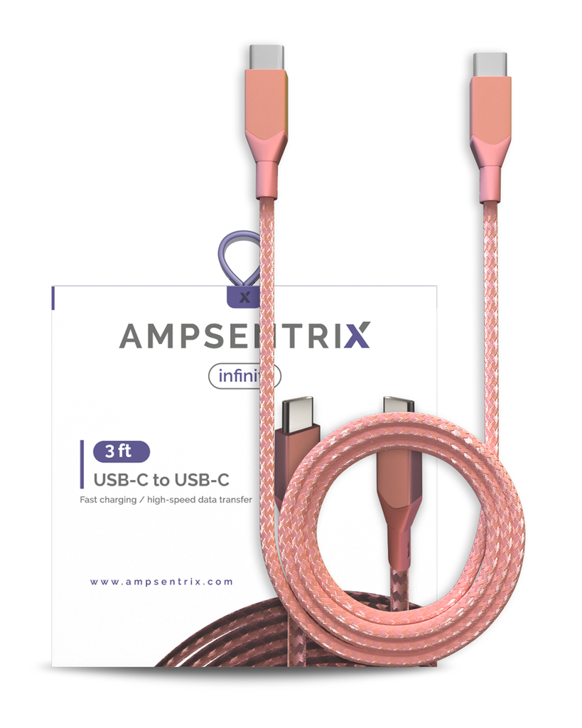 AmpSentrix USB-C to USB-C 3ft (Infinity)(Pink)