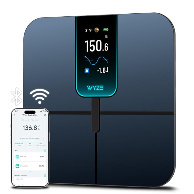 WYZE Ultra Smart Scale with 4.3" Color Display - Black