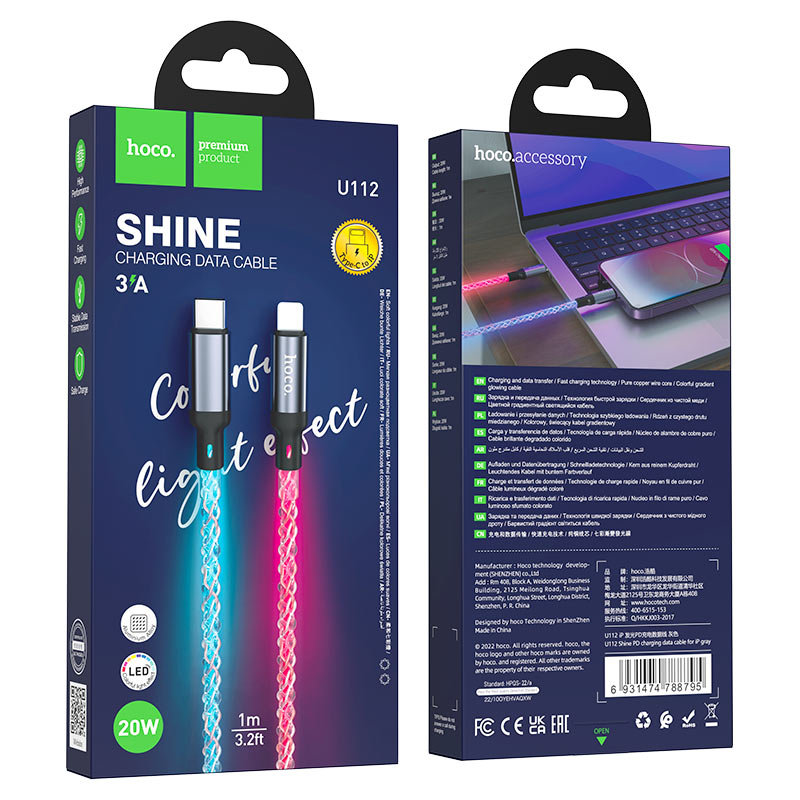 HOCO U112 Shine PD charging data cable for iPhone