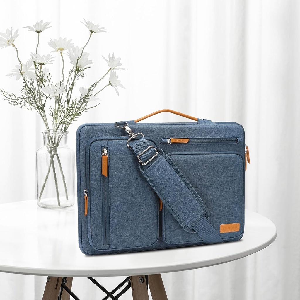 MOSISO 360 Protective Laptop Shoulder Bag, 13-13.3" Haze Blue