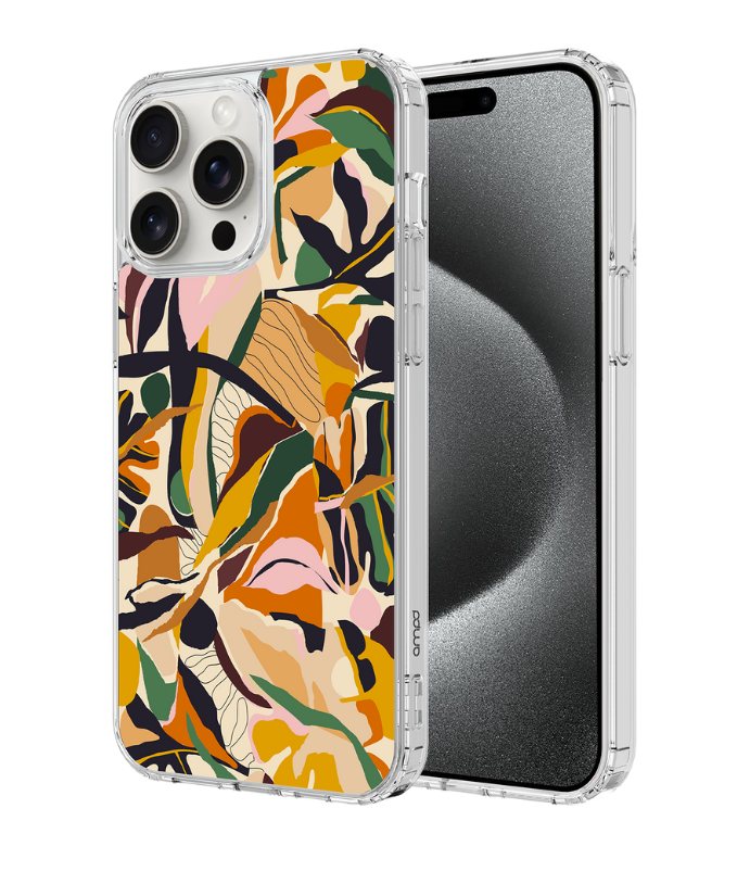 AMPD TPU / Acrylic HD Print Crystal Clear Case Samsung Galaxy A15 5G - Floral Orange