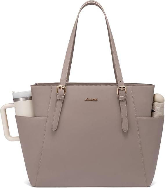 LOVEVOOK Laptop Tote Bag for Women 15.6" - Nude