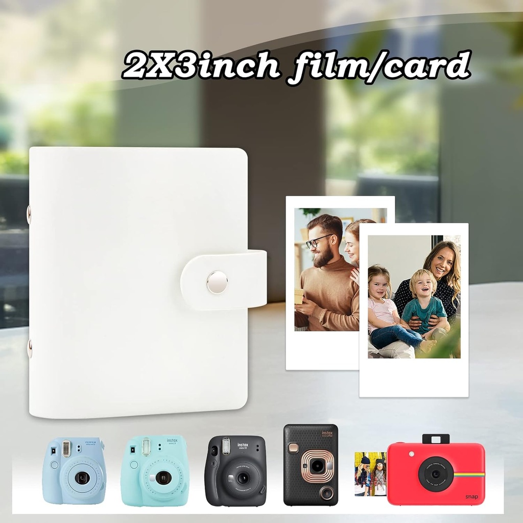 Photo Album 2x3 for Fujifilm Instax Mini Series Instant Film - White