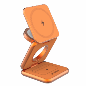 Prodigee Trio 3 in 1 Magnetic Charger for Apple iPhones / Watches / Airpods - Orange