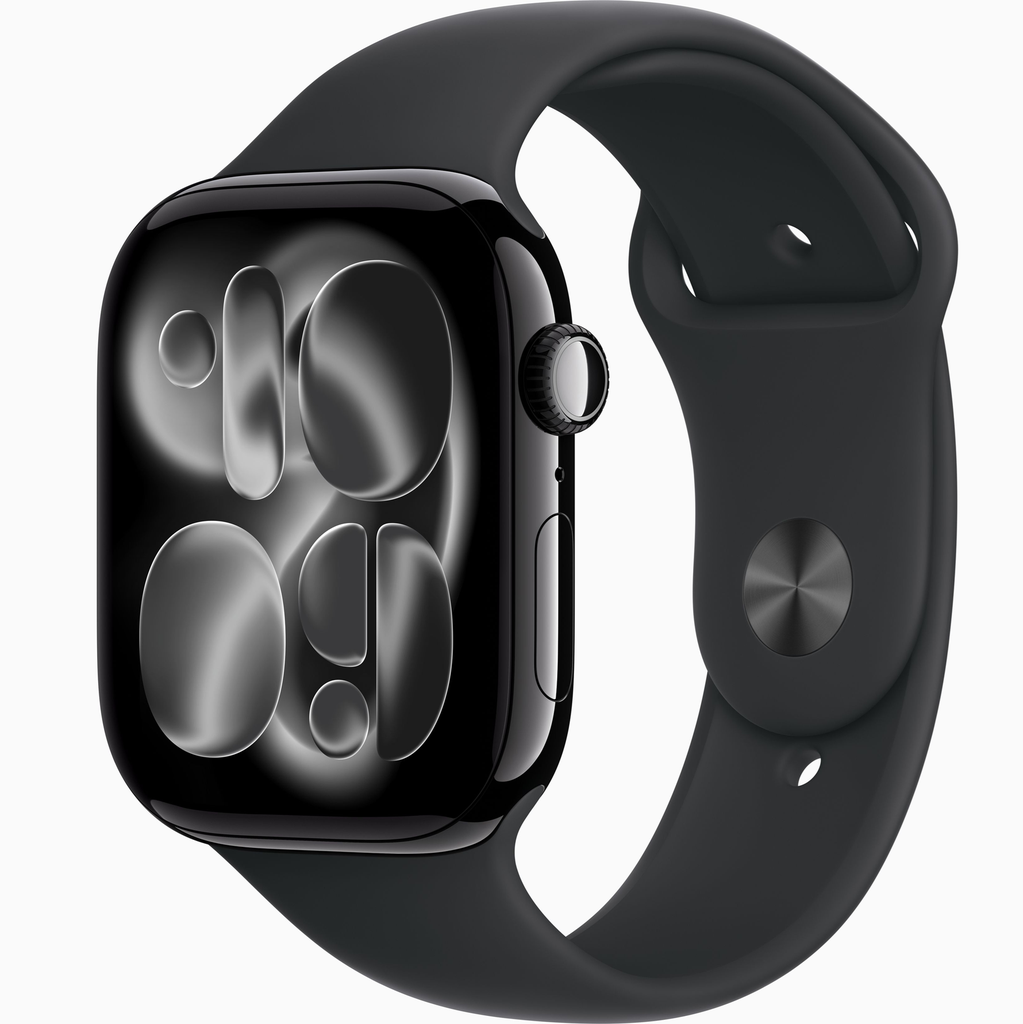 Apple Watch Series 11 GPS 42mm Jet Black Aluminum Case with Black Sport Band - S/M