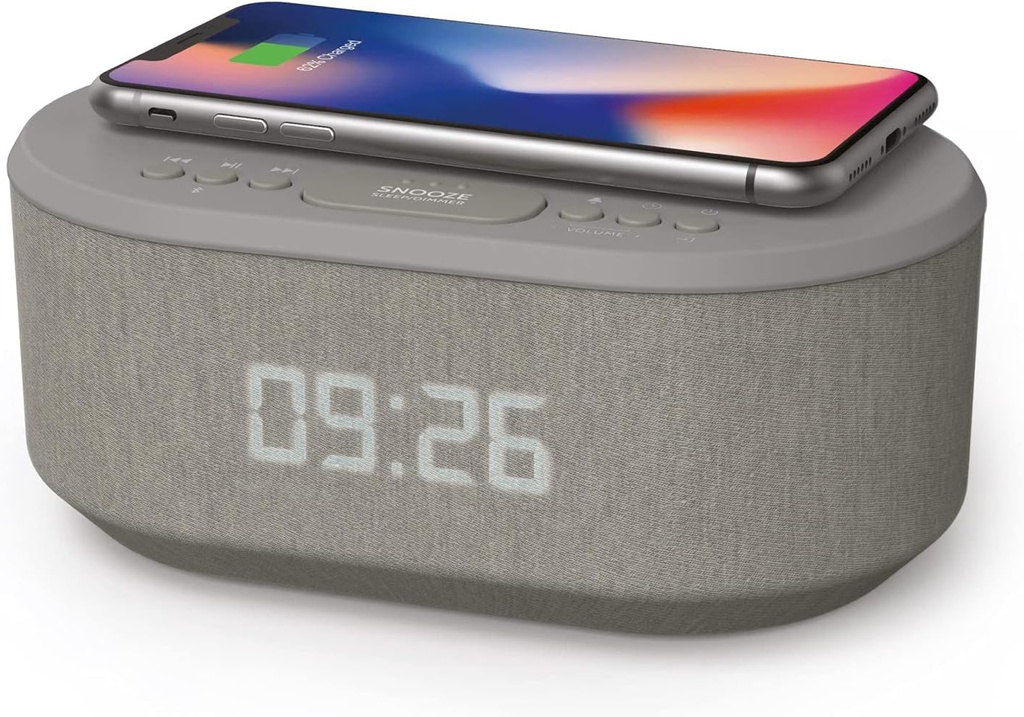 ibox Dawn Bluetooth Wireless Speaker Clock Radio - Gray