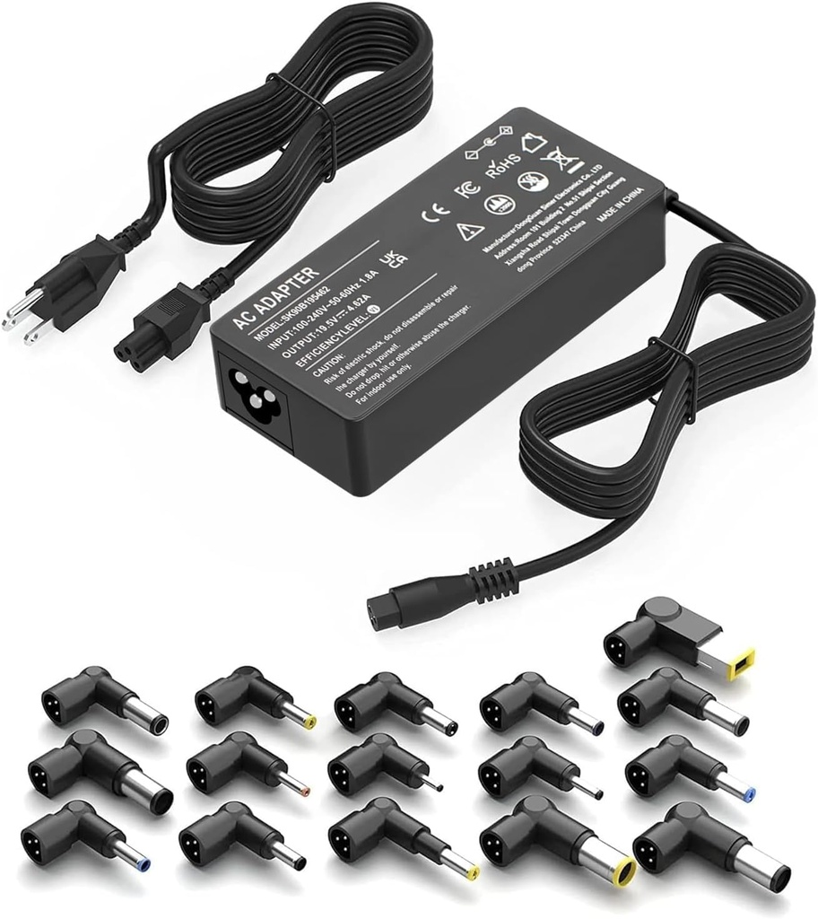 Universal 90W PC Power Adapter with 16 Tips