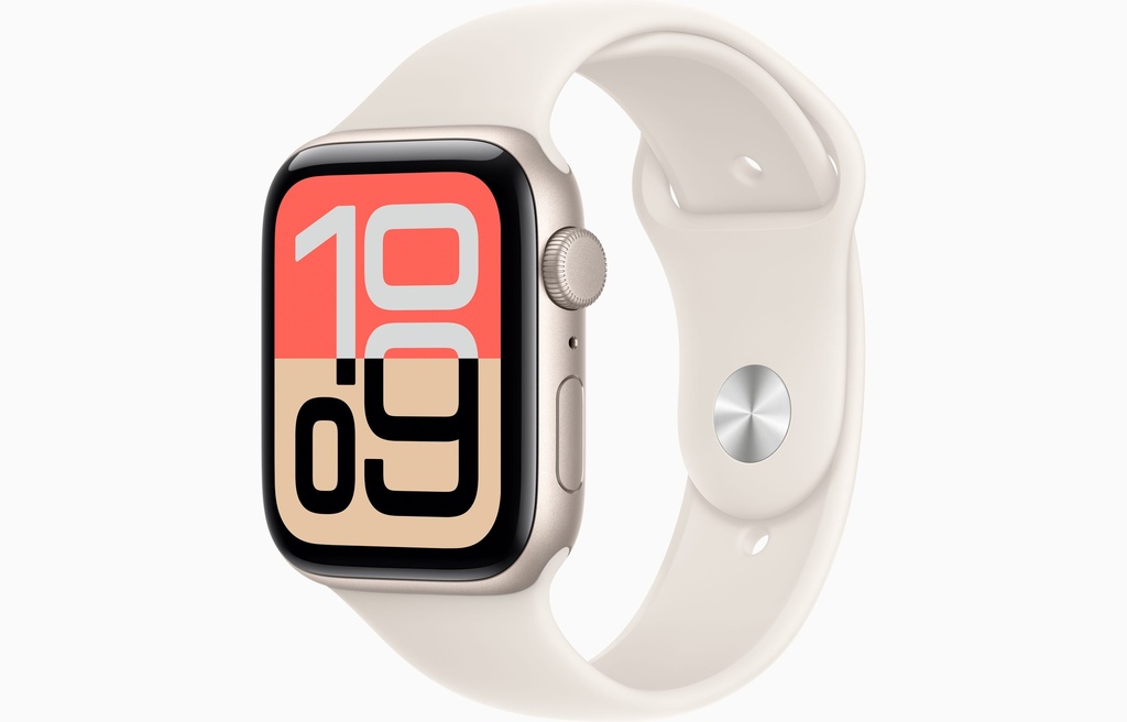 Apple Watch SE 3 44mm Starlight Aluminum Case with Starlight Sport Band - S/M