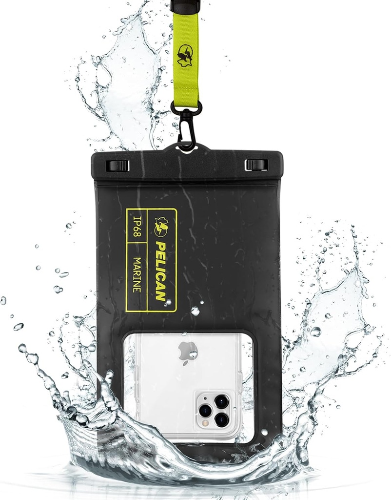 Pelican - Marine Waterproof Floating Phone Pouch XL - Stealth Black / Yellow