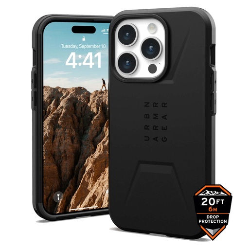 [114275119049] UAG Civilian Case with MagSafe for iPhone 15 Pro Blk