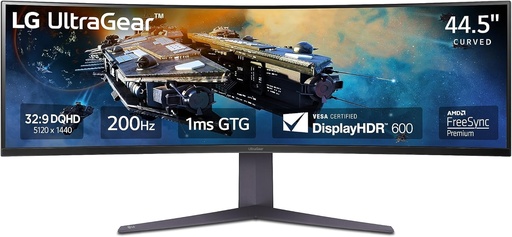 [45GR65DC-B] LG 45" Ultra Gear WQHD 200Hz 32:9 Curved Gaming Monitor