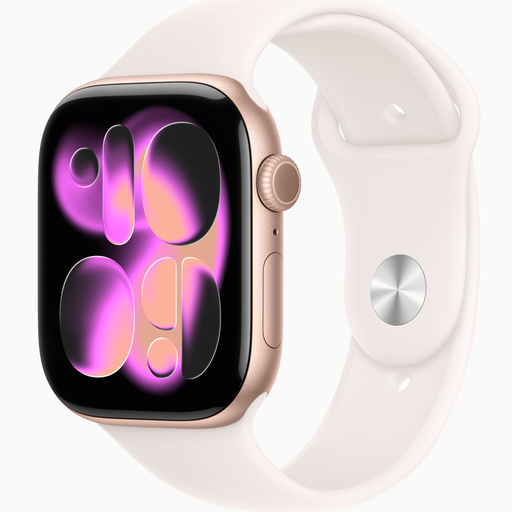 [MEU44AM/A] Apple Watch Series 11 GPS 42mm Rose Gold Aluminum Case with Light Blush Sport Band - S/M