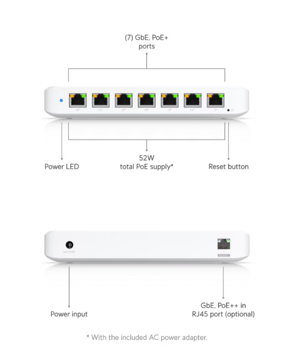 Ubiquiti UniFi Ultra 8 Port PoE 60w Network Switch