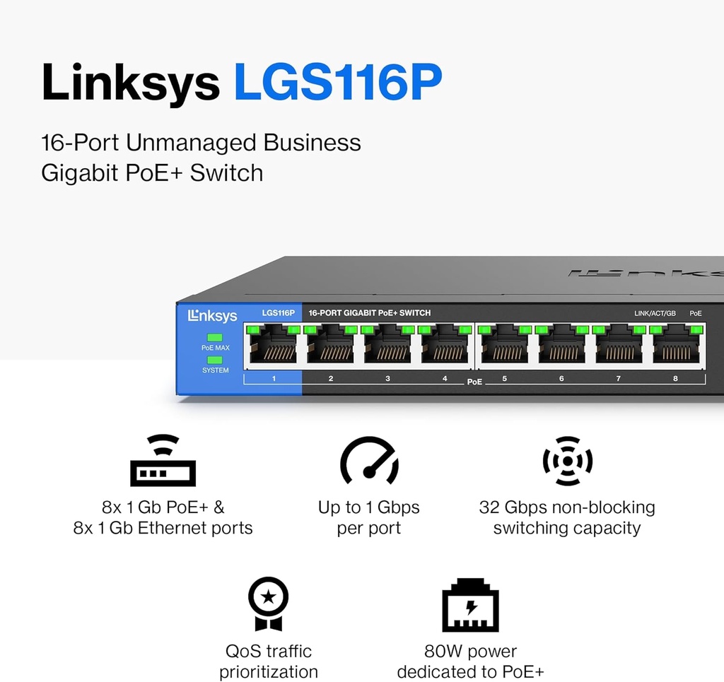 Linksys 16Port PoE Gigabit Switch