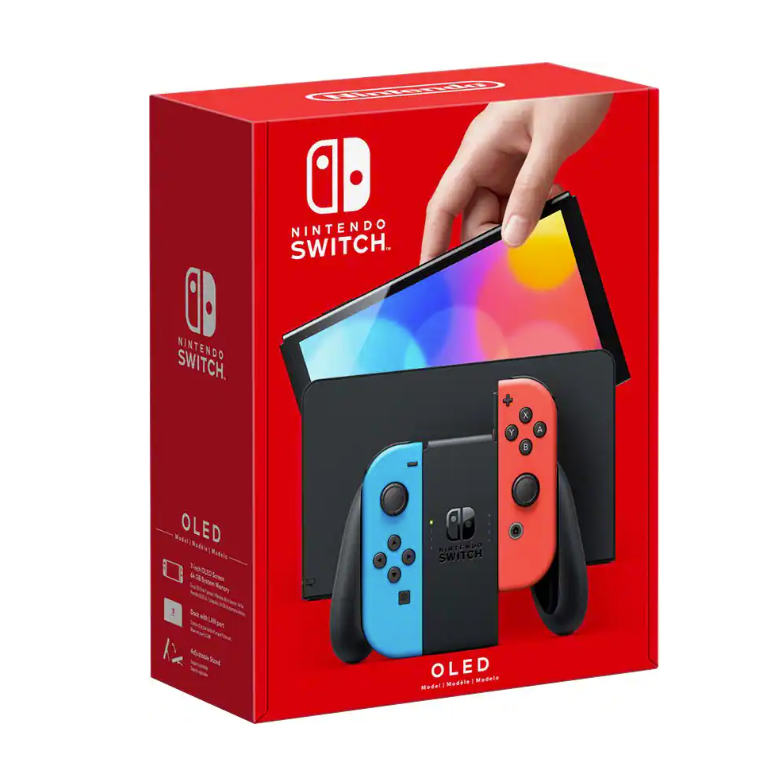 Nintendo Switch OLED model w/ Neon Red & Neon Blue Joy-Con