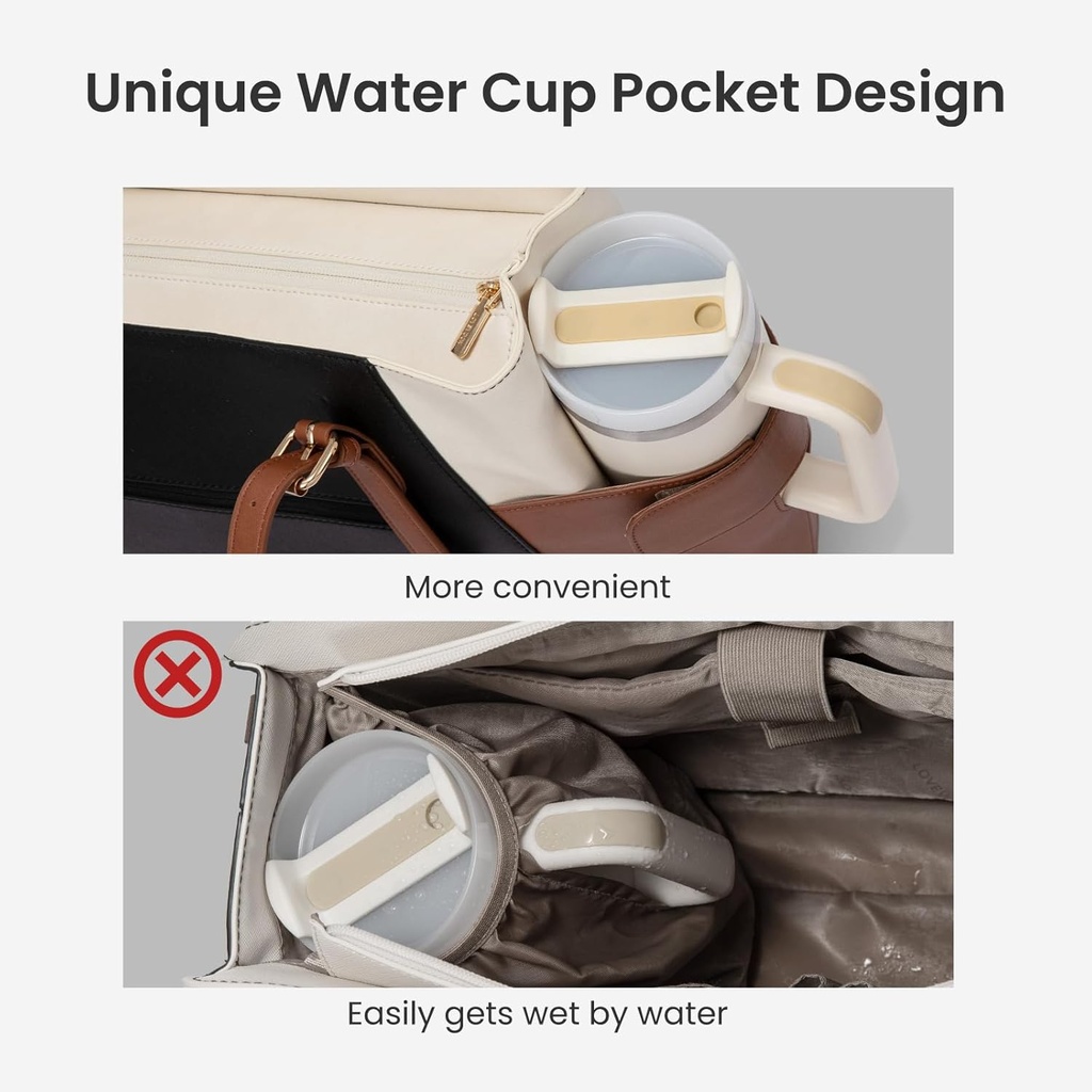 LOVEVOOK Laptop Tote Bag for Women 17.3" - Black