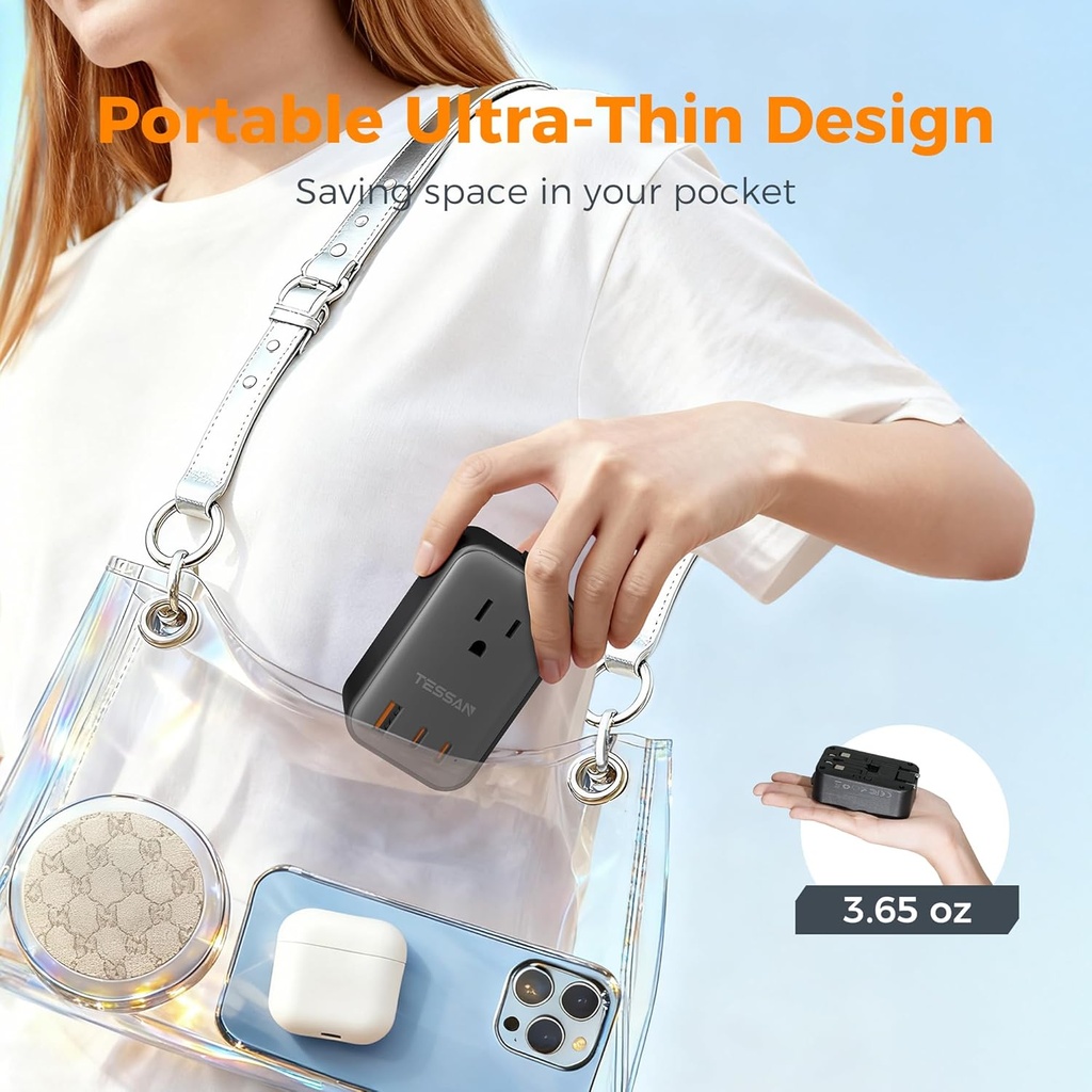 TESSAN International Power Adapter PD 20W  2 USB-C 1 USB-A