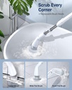 LABIGO  Cordless Cleaning Brush Scrubber with 7 Replaceable Brush Heads and Adjustable Extension Handle