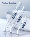 LABIGO  Cordless Cleaning Brush Scrubber with 7 Replaceable Brush Heads and Adjustable Extension Handle
