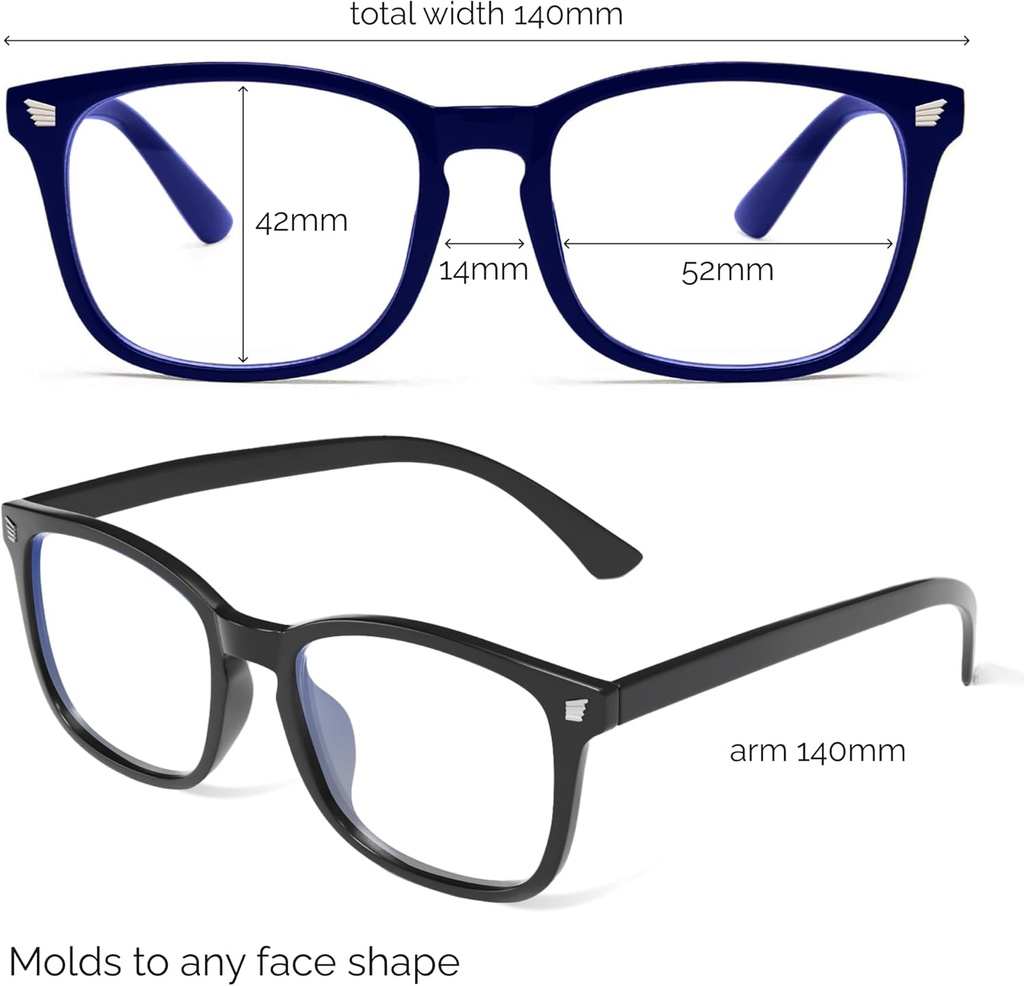 Advanced Blue Light Blocking Computer Glasses - Lt Black/ Dk Blue
