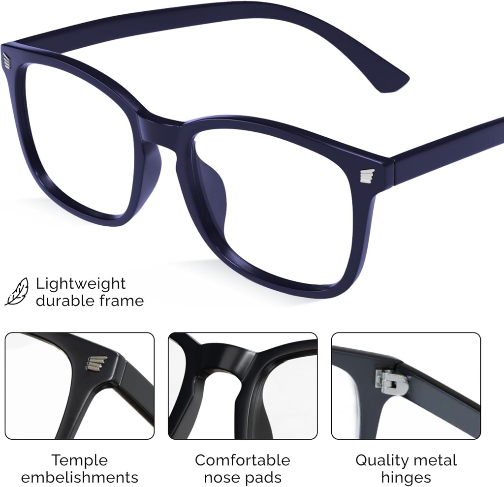 Advanced Blue Light Blocking Computer Glasses - Lt Black/ Dk Blue