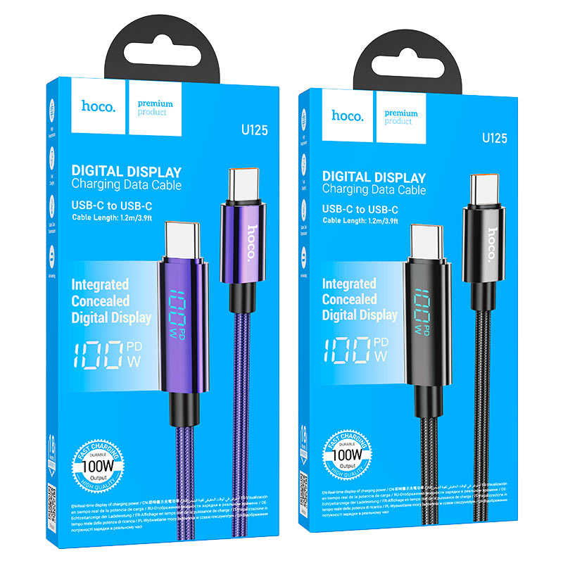HOCO U125 Benefit charging cable with Display for iPhone