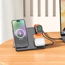 HOCO CQ19 Falcon 3-in-1 Desktop Vertical Wireless fast charger - Gray