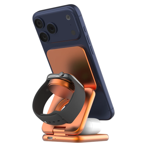 Prodigee Trio 3 in 1 Magnetic Charger for Apple iPhones / Watches / Airpods - Orange