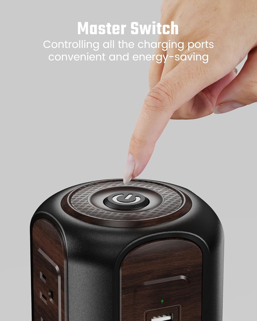 SuperDanny Power Strip Tower Surge Protector, 9 Outlets 4 USB ports