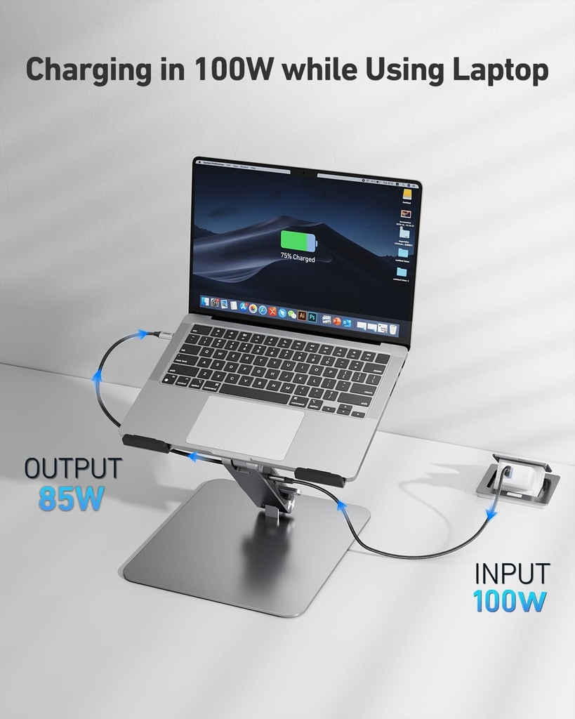BENFEI Laptop Stand with USB-C 6 in 1 Docking Station