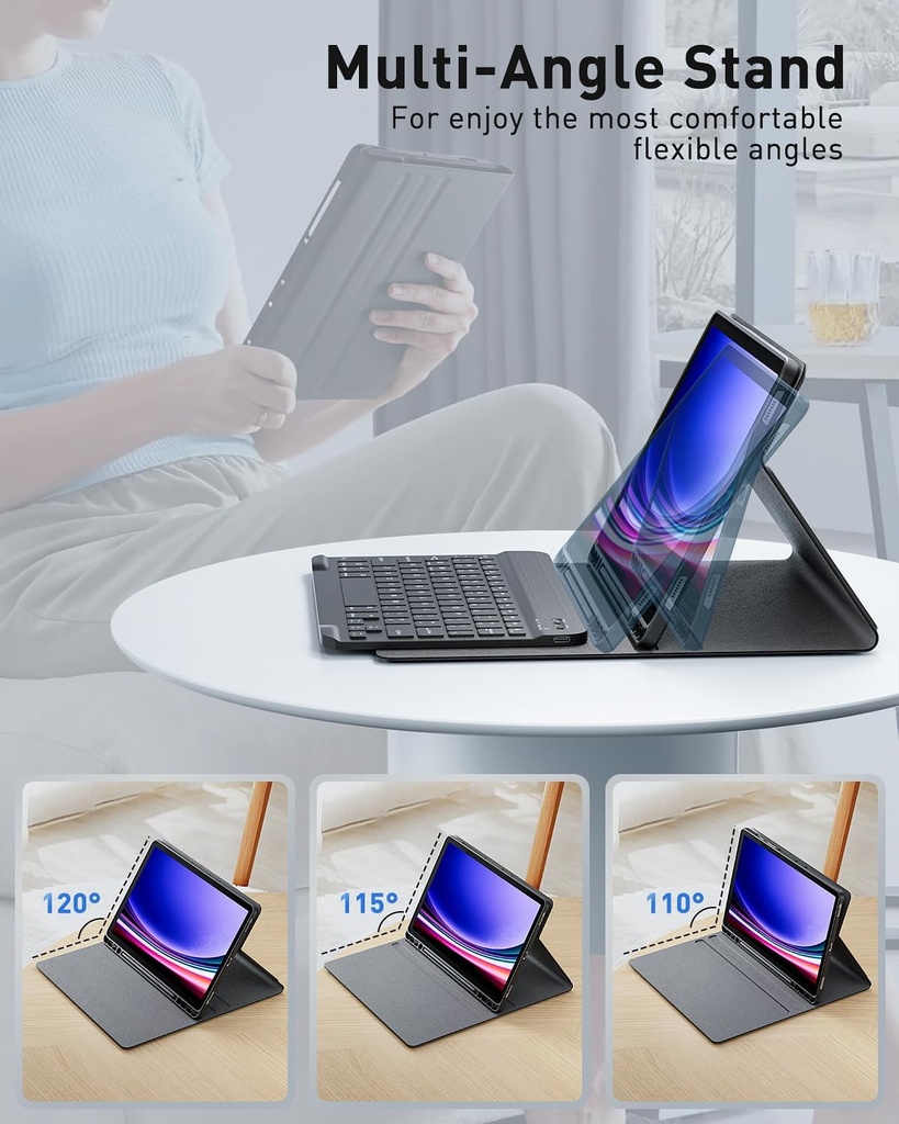 TUNKARMOR for iPad Air 13" keyboard Case with Mouse - Black