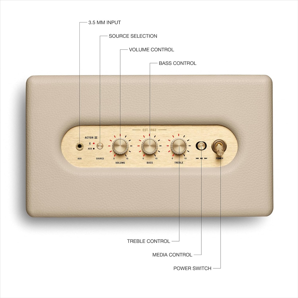 Marshall Acton III Bluetooth Speaker - Cream