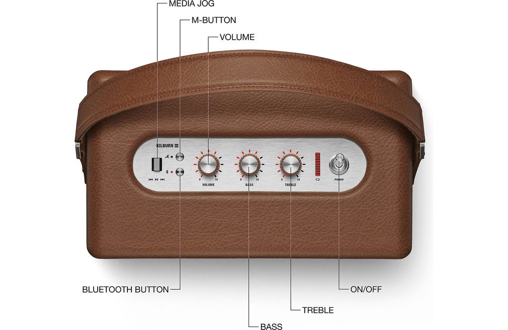 Marshall Kilburn III Bluetooth Portable Speaker - Brown