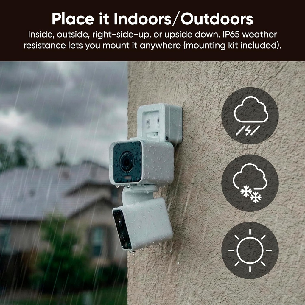 WYZE Duo Cam Pan Indoor/Outdoor IP65 2K 360° Pan/Tilt Smart Home Security Camera