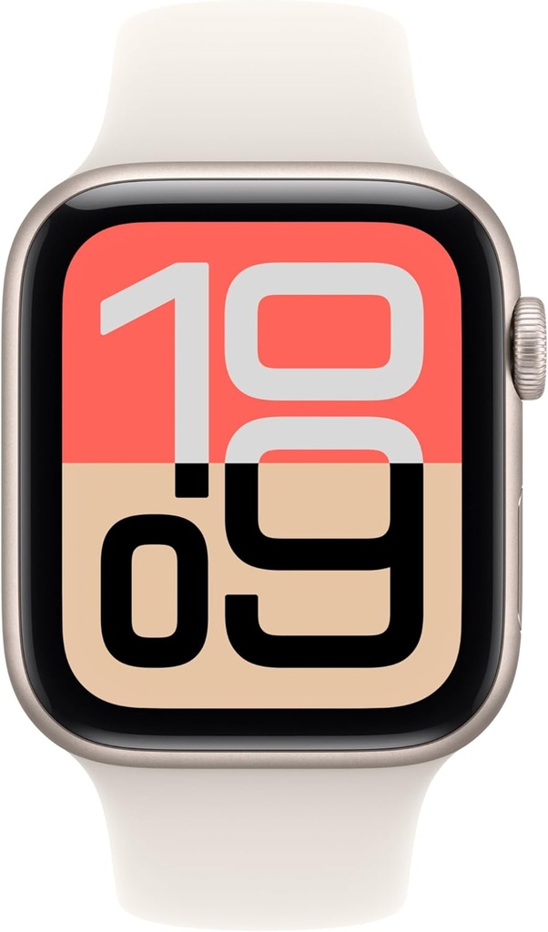 Apple Watch SE 3 44mm Starlight Aluminum Case with Starlight Sport Band - S/M
