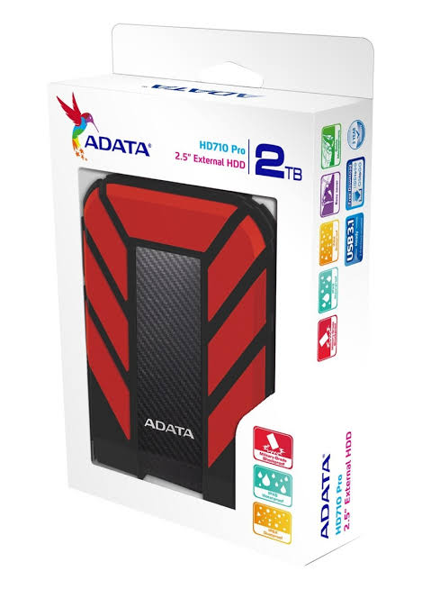ADATA HD710 Pro - 2 TB External Hard Drive - Red