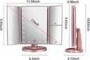 DeWEISN LED Lighted Makeup Mirror - Rose Gold