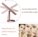 DeWEISN LED Lighted Makeup Mirror - Rose Gold