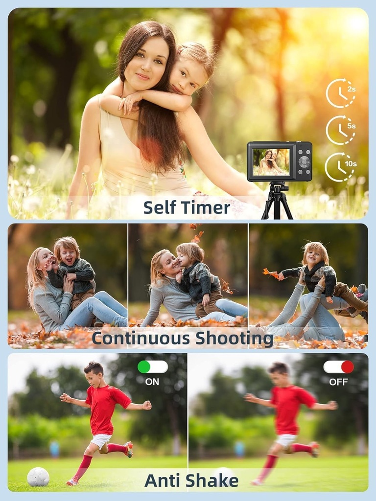 Digital Camera 1080P with 32G Memory Card 16X Zoom - White