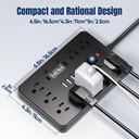 JouleLoom 6' Flat Plug Surge Protector Power Strip