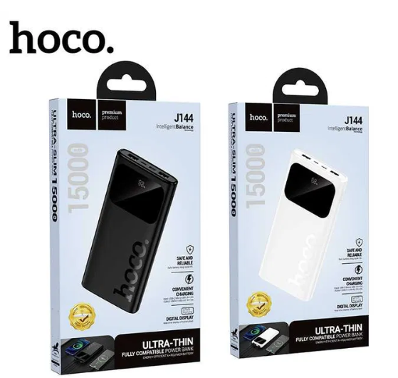 HOCO J144 15000mAh Ultra-Thin Power Bank - White