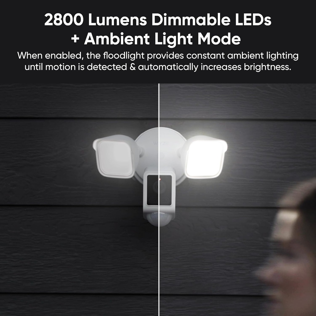 WYZE Floodlight Camera v2 2K HD Outdoor Security Camera