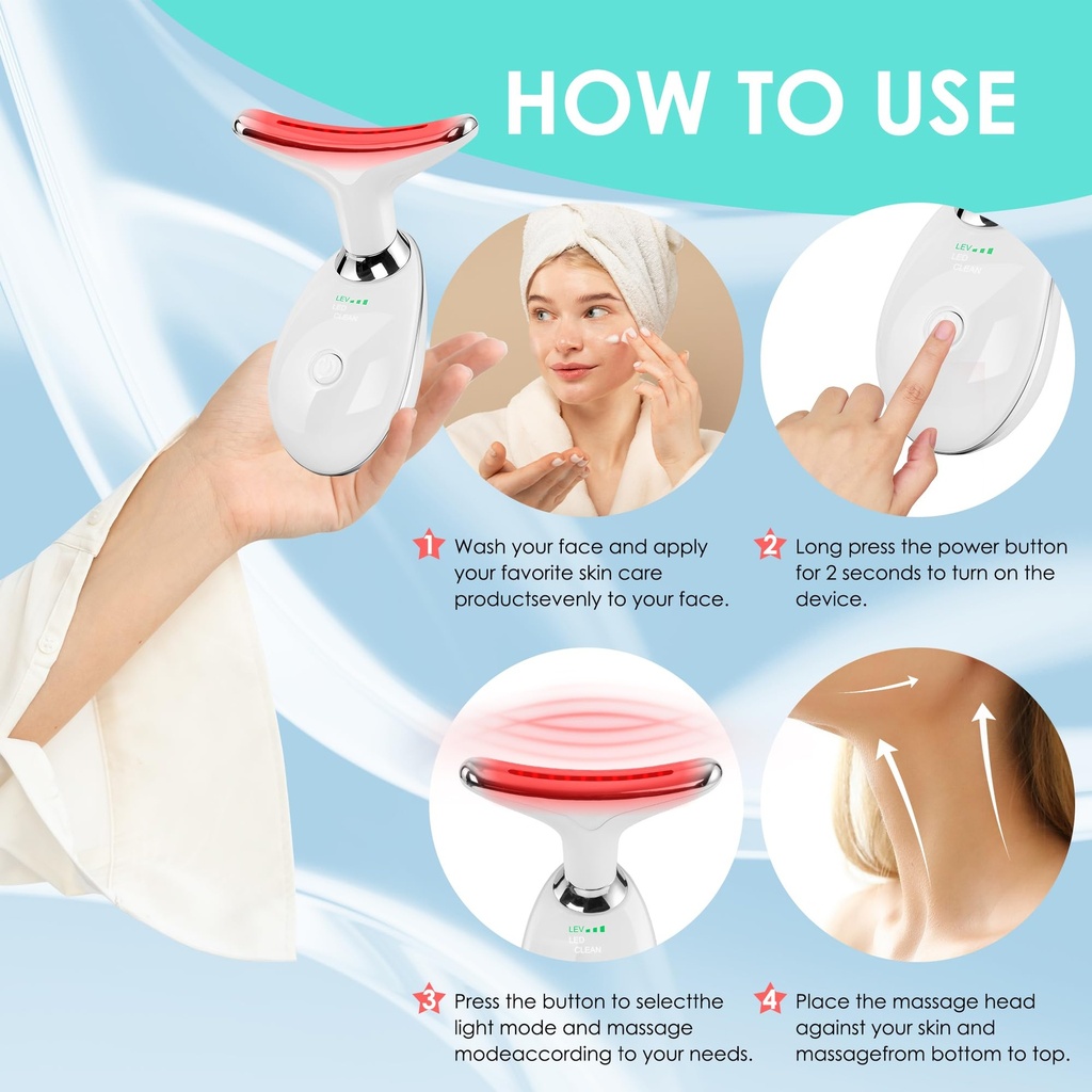 7 Color LED Facial Light Therapy Wand & Massager for Skin Care