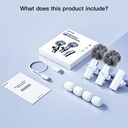 Leettus 2pcs Lavalier Wireless Microphone - White
