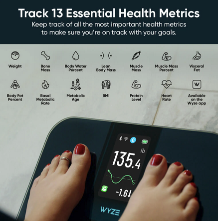 WYZE Ultra Smart Scale with 4.3" Color Display - Black